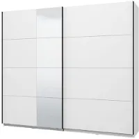 Dmora Guardaroba Grande Resiutta 245x218h cm Bianco Opaco, 2 Ripiani Appendiabiti