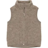Engel Kid's Vest Gilet in lana merino Bambini (128, beige)