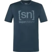 Super.natural Logo Lines Tee Maglia merino Uomo (XXL, blu)