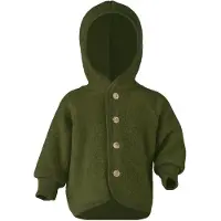 Engel Children's Hooded Jacket with Wooden Buttons Giacca di lana Bambini (110/116, olivia)
