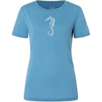 Super.natural Women's Sea Horse Tee Maglia merino Donna (XL, blu/bianco)
