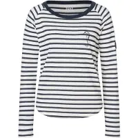 Super.natural Women's Sea Horse Stripe Bio Crew Maglia a manica lunga merino Donna (M, bianco/grigio)