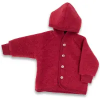 Engel Children's Hooded Jacket with Wooden Buttons Giacca di lana Bambini (98/104, rosso)