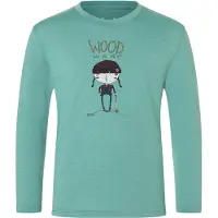 Super.natural Kid's Wood Craftine L/S Maglia merino Bambini (110, turchese)