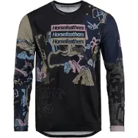 Horsefeathers Quantum L/S Bike Jersey Maglietta da ciclismo Uomo (M, nero)