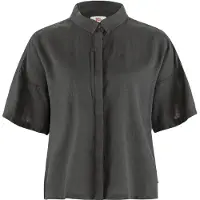 Fjällräven Women's Övik Hemp Camp Shirt S/S Camicia Donna (XS, grigio)