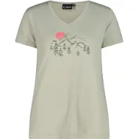 CMP Women's T-Shirt V-Neck Maglia funzionale Donna (48, grigio/beige)