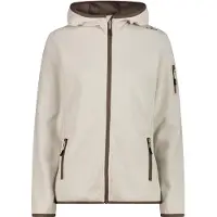 CMP Women's Jacket Fix Hood with Sleeve Pocket Giacca in pile Donna (48, beige)