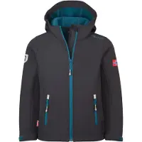 TROLLKIDS Kid's Trollfjord Jacket Giacca softshell Bambini (164, grigio)
