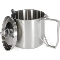 Origin Outdoors Camping Topf 2 in 1 Pentola (0,75 l, grigio/bianco)