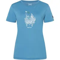 Super.natural Women's Flowerhands Tee Maglia merino Donna (M, blu/ tobacco glitter)