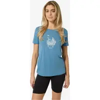 Super.natural Women's Flowerhands Tee Maglia merino Donna (L, blu/ tobacco glitter)