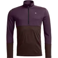 Ortovox 185 Rock'N'Wool Zip Neck Intimo lana merinos Uomo (XXL, lilla/marrone)