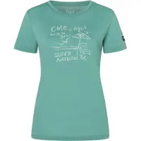 Super.natural Women's Cote D'Azur Tee Maglia merino Donna (S, verde/bianco)