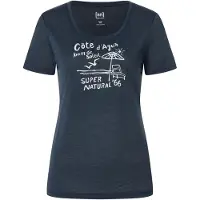 Super.natural Women's Cote D'Azur Tee Maglia merino Donna (L, blu/bianco)
