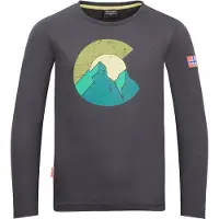 TROLLKIDS Kid's Halsafjord Longsleeve Maglia a manica lunga Bambini (164, grigio)