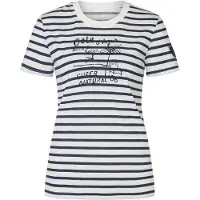Super.natural Women's Stripe Cote D'Azur Bio Jersey Tee Maglia merino Donna (S, bianco/ salute)