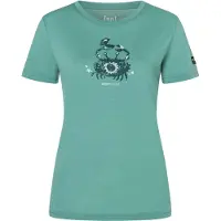 Super.natural Women's Mrs Crab Tee Maglia merino Donna (M, verde/ various)