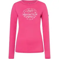 Super.natural Women's Mountain Girl L/S Maglia merino Donna (XL, rosa/bianco)
