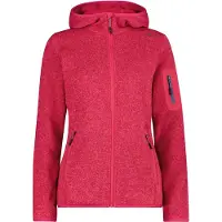 CMP Women's Jacket Fix Hood Jacquard Knitted 3H19826 Giacca in pile Donna (42, rosso)