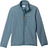 Columbia Kid's Essential Hike Grid Fleece Full Zip Giacca in pile Bambini (S, grigio)