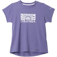 Columbia Kid's Tech Trail Utility S/S Graphic Crew Maglia funzionale Bambini (L, lilla)