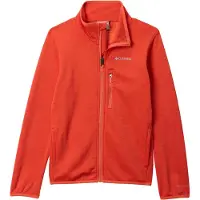Columbia Kid's Essential Hike Grid Fleece Full Zip Giacca in pile Bambini (L, rosso)