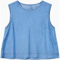 Mazine Women's Tencel Top Top Donna (S, blu)