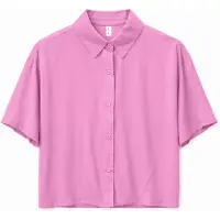 Mazine Women's Short Sleeve Viscose Shirt Camicetta Donna (L, fuchsia/bianco)