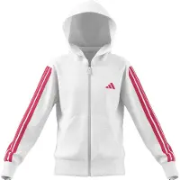 Adidas Kid's Essentials Full Zip Hoodie Felpa con cappuccio Bambini (116, grigio/bianco)