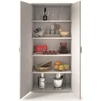 Dmora Armadio Multiuso 2 Ante Aliosha 45x195h cm Bianco, 2 Ante 5 Vani Italy