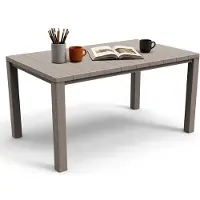 Dmora Tavolo da Esterno Listowel 90x147x75h cm Grigio Tortora, 6 Posti Resistente ai Raggi uv, Lavabile, Versatile, Salvaspazio