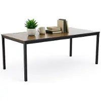 Dmora Tavolo da Esterno Sarnia 95x200x75h cm Nero Antracite, 8 Posti Resistente ai Raggi uv, Lavabile
