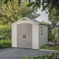 Dmora Casetta da Giardino Weyburn 255x256.5x243h cm Beige, Resistente Agli Agenti Atmosferici Presenza Finestre
