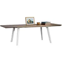 Dmora Tavolo da Esterno Quispamsis 100.5x162x76.5h cm Bianco, 10 Posti Meccanismo Estensione Allunga Centrale