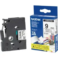 Brother Nastro TZe-221 - Nero su bianco (9 mm)