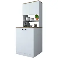 Dmora Armadio Multiuso Grande Marty 72.5x183.6h cm Bianco, 2 Ante 4 Vani