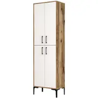 Dmora Armadio Multiuso Grande Amata 35x200h cm Marrone Noce, 2 Ante 6 Vani