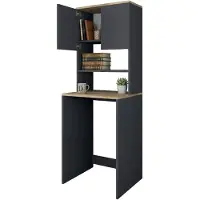 Dmora Armadio Multiuso 2 Ante Fiamma 60x183.6h cm Marrone Noce, 2 Ante 4 Vani