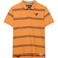 Superdry per uomo. M1110464A Polo Vintage Stripe Arancione (L), Casual, Cotone, Manica corta