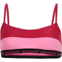 Superdry per donna. W3010396A Top bikini bralette elasticizzato rosa (M), Beachwear, Polister riciclato, Sostenibile