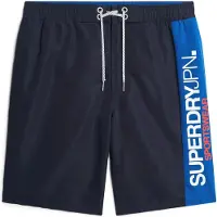 Superdry per uomo. M3010229A Costume sportivo realizzato in materiale marino riciclato (S), Beachwear, Polister riciclato, Sostenibile, Navy