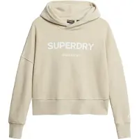Superdry per donna. W2011829A Felpa Core Sport dal taglio squadrato con cappuccio beige (XL), Casual, Cotone, Manica lunga