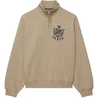 Superdry per donna. W2012716A Felpa con mezza cerniera Country Club beige (M), Casual, Cotone