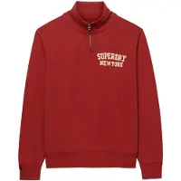 Superdry per uomo. M2014478A Felpa Vintage Athletic Half Zip rossa (XXL), Rosso, Casual, Cotone, Manica lunga