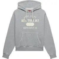 Superdry per donna. W2012713A Felpa con cappuccio Applique Crop grigia (XS), Casual, Grigio, Cotone