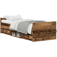 vidaXL Struttura letto con testiera in legno di recupero 193 x 78 x 50 cm Materiale a base di legno