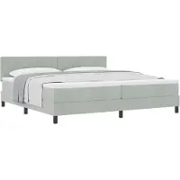vidaXL Letto a molle con materasso grigio chiaro 200 x 200 cm in velluto