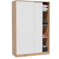 Dmora Guardaroba 2 Ante Adrenalin 50x200h cm Marrone Rovere Nodi, Appendiabiti 2 Ante