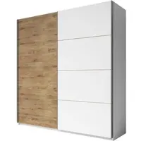 Masseno Armadio ad ante scorrevoli GALASSIA 220/210/61 cm Armadio a 2 ante per camera da letto Armadio Bianco